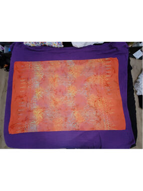 Sarong Serendipity Maui Batik Beach Cover Up Metallic Orange Shawl Pareo Wrap